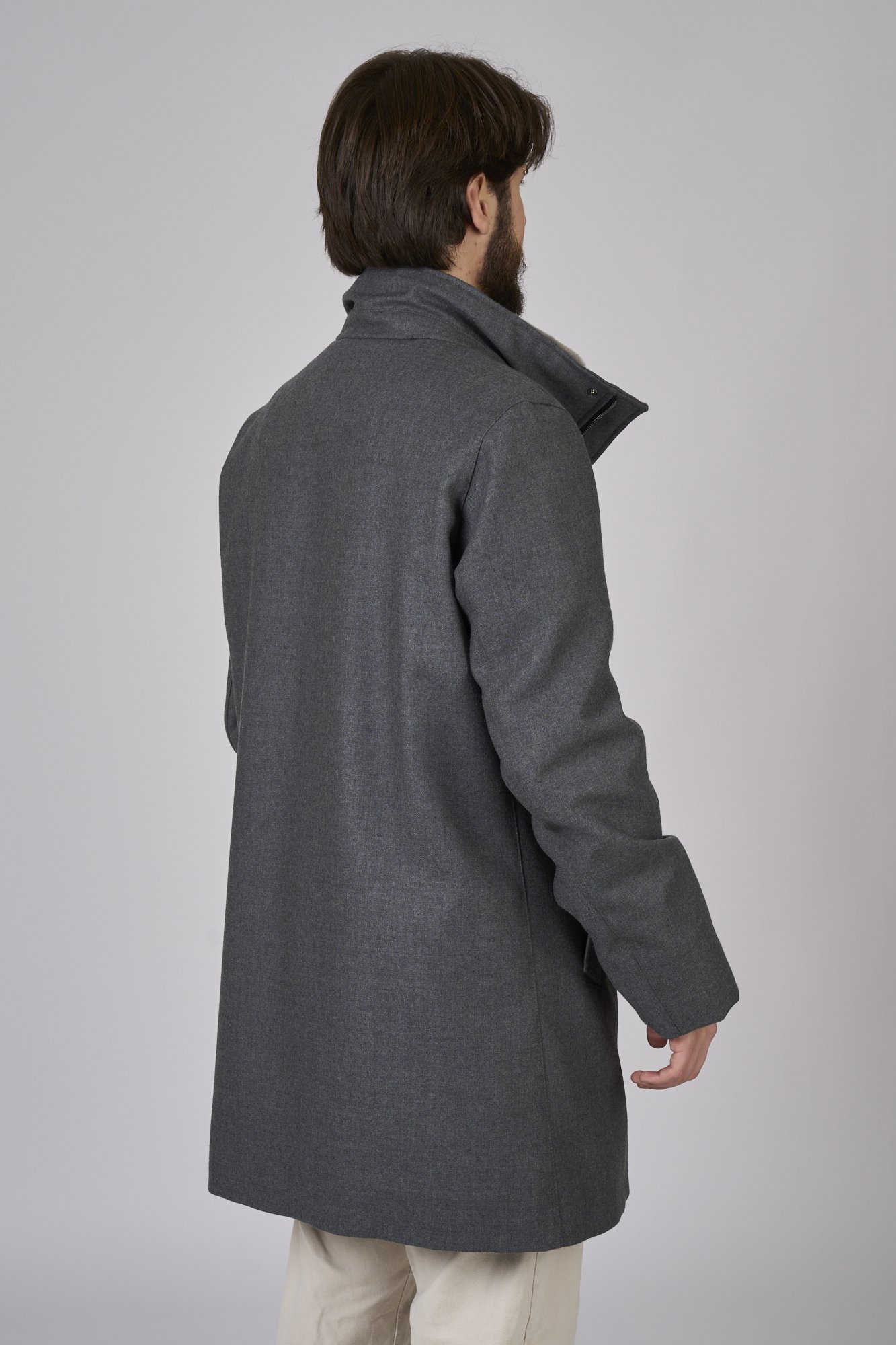 Giaccone Lana flanella 100%WV Grigio